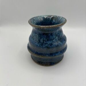 Glazed Blue Pottery Accent Vase or pencil holder